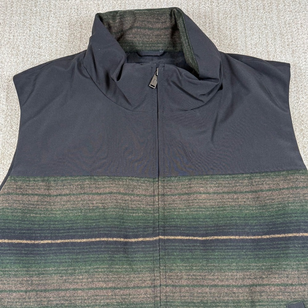 Pendleton Mens 2XL Striped Wool Blend Full Zip Puffer Vest